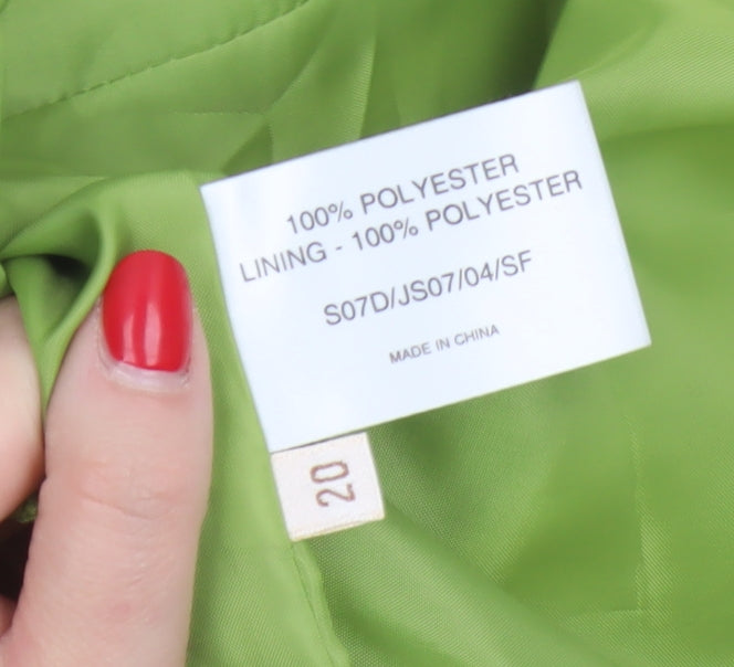 Elvi Women’s Green Size 20 Short Sleeve Single-Breasted Blazer Jacket