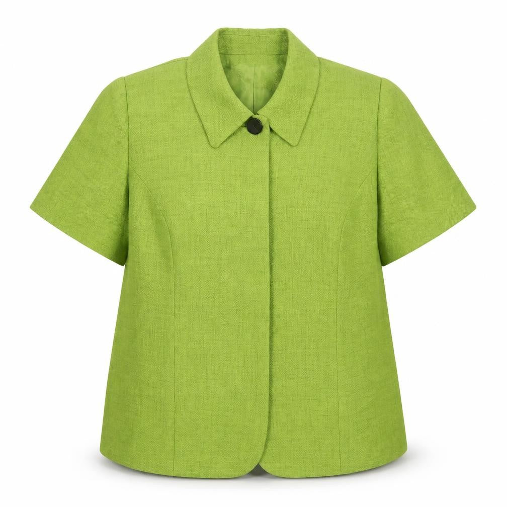 Elvi Women’s Green Size 20 Short Sleeve Single-Breasted Blazer Jacket