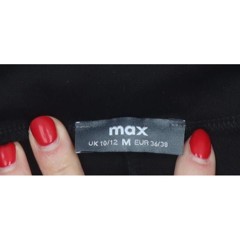 Max Women’s Black UK 10/12 Flared Pull-On Stretch Trousers