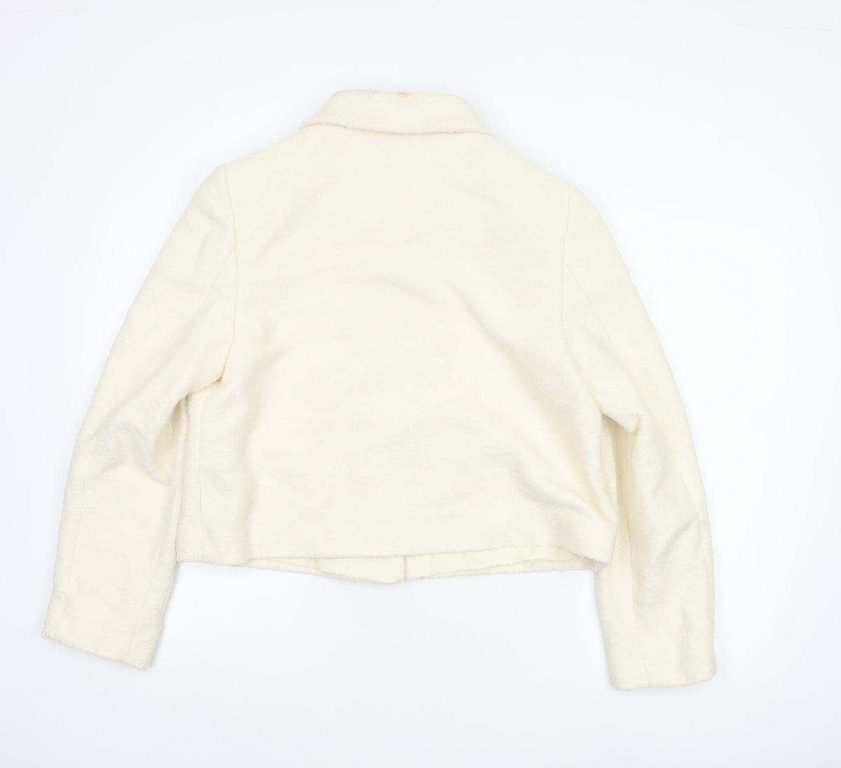 Marks and Spencer Women Ivory UK 14 Wool Blend Short Jacket