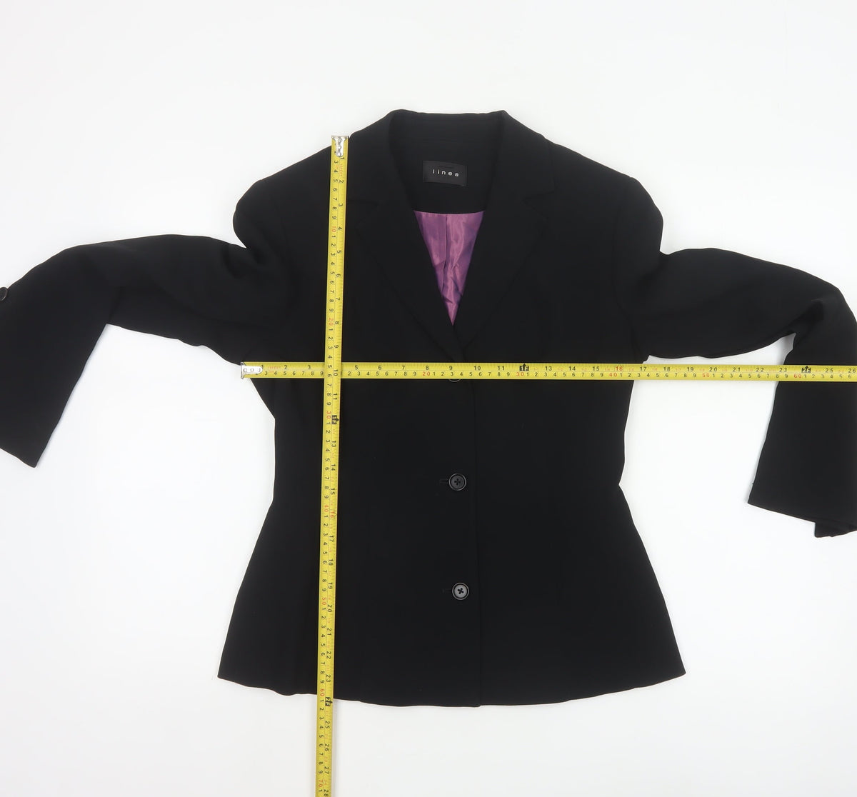 Linea Women’s Black Size 10 Tailored 3 Button Lined Blazer Jacket