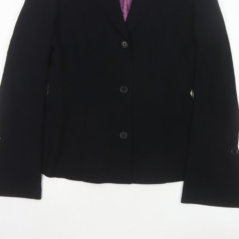 Linea Women’s Black Size 10 Tailored 3 Button Lined Blazer Jacket