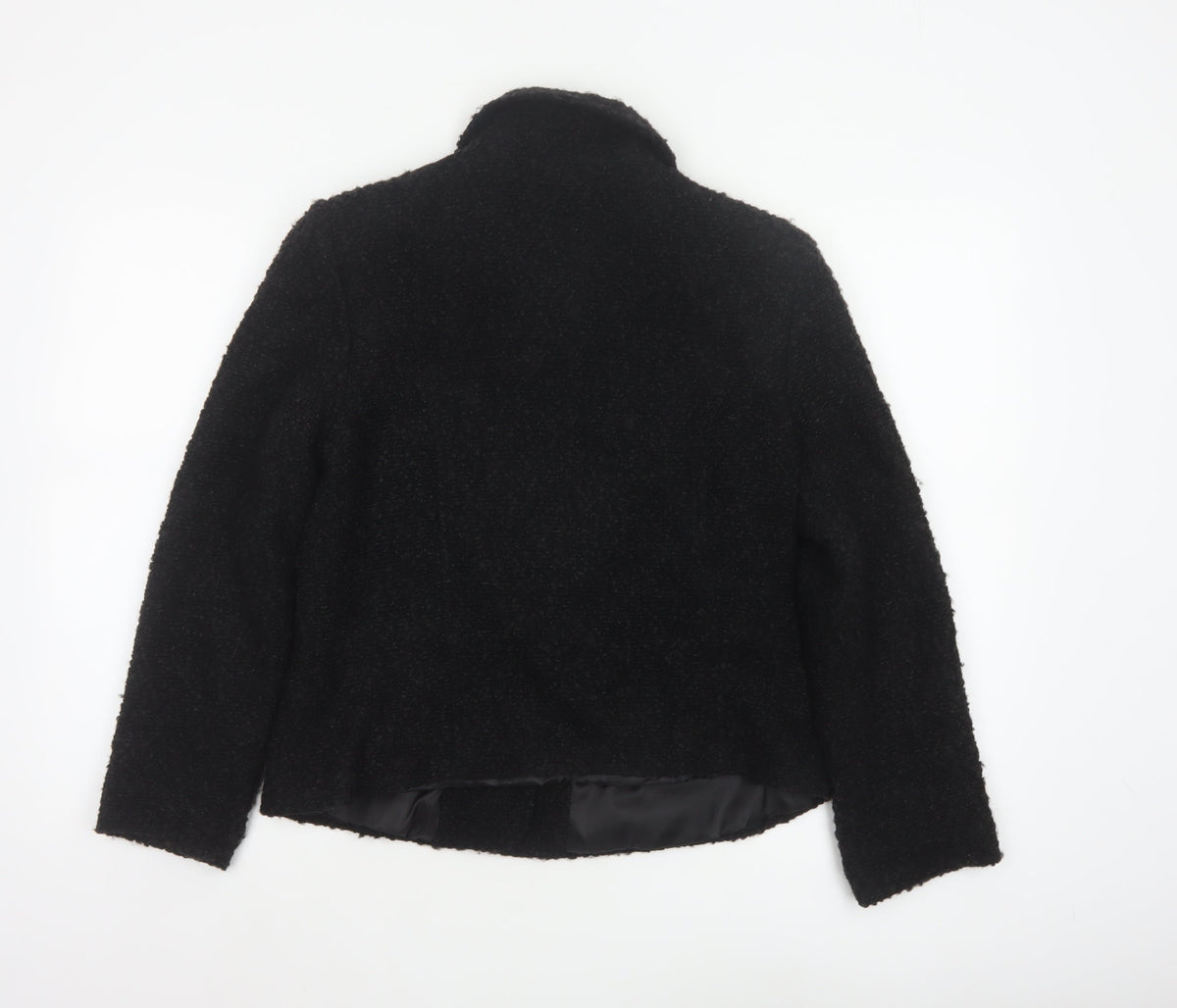 Style by EWM Women’s Black Size 12 Bouclé Wool Blend Button Jacket
