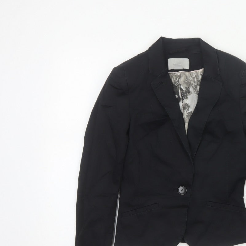 H&M Women’s Black UK 4 Slim Tailored One Button Blazer