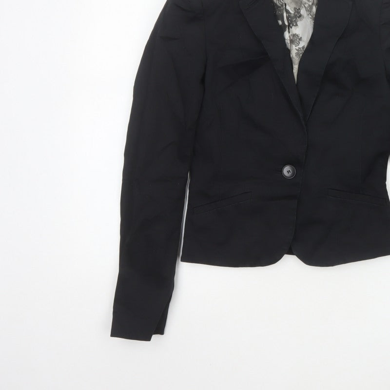 H&M Women’s Black UK 4 Slim Tailored One Button Blazer