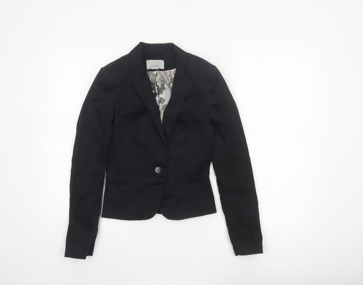 H&M Women’s Black UK 4 Slim Tailored One Button Blazer