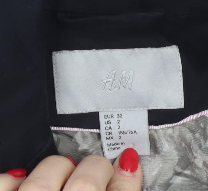 H&M Women’s Black UK 4 Slim Tailored One Button Blazer