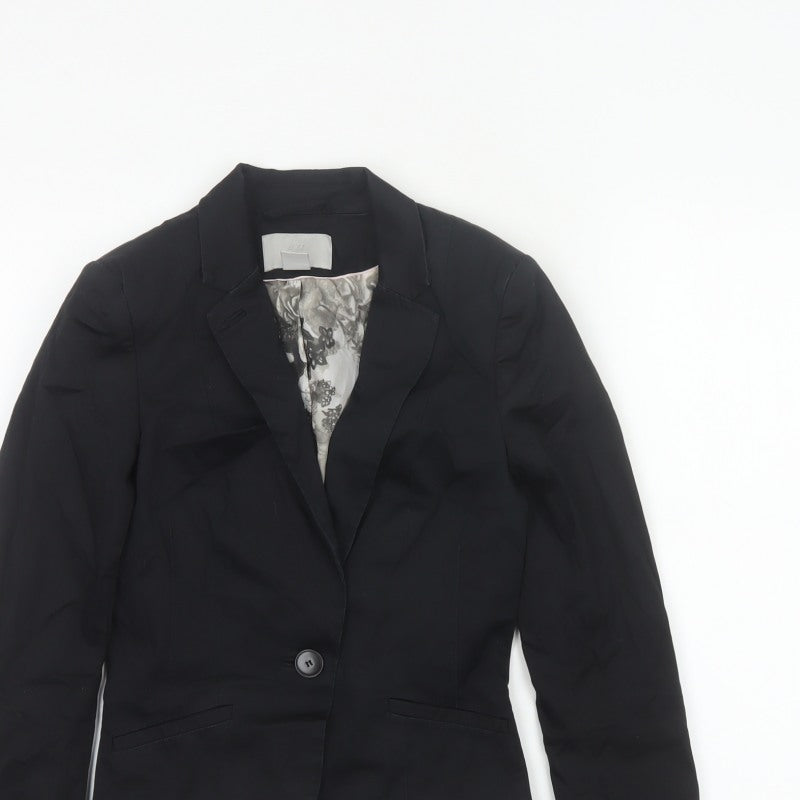 H&M Women’s Black UK 4 Slim Tailored One Button Blazer