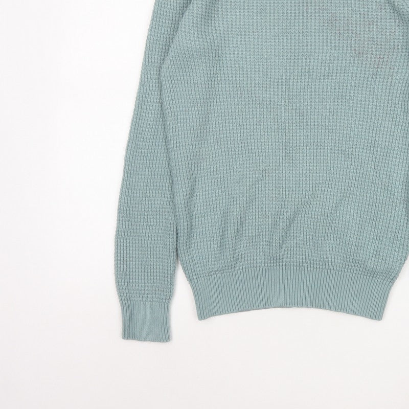 New Look Men Green XS Chunky Knit Crew Neck Pullover Jumper
