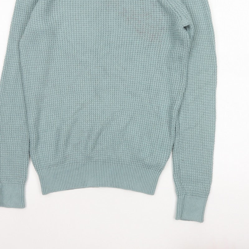 New Look Men Green XS Chunky Knit Crew Neck Pullover Jumper