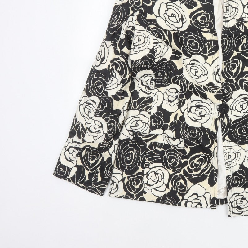 Klus Collection Women’s Black Ivory Floral Blazer UK 18 Lined