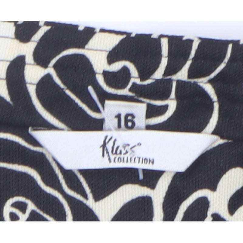 Klus Collection Women’s Black Ivory Floral Blazer UK 18 Lined