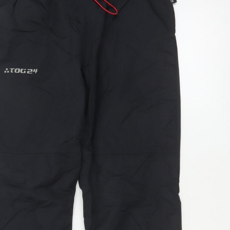 TOG24 Men's Black Size S 32 Rain Trousers Waterproof Drawstring