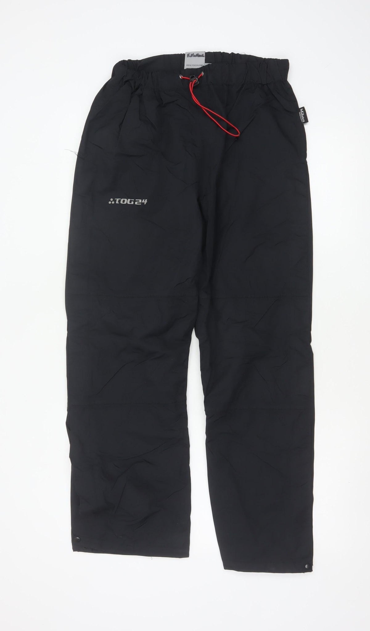 TOG24 Men's Black Size S 32 Rain Trousers Waterproof Drawstring