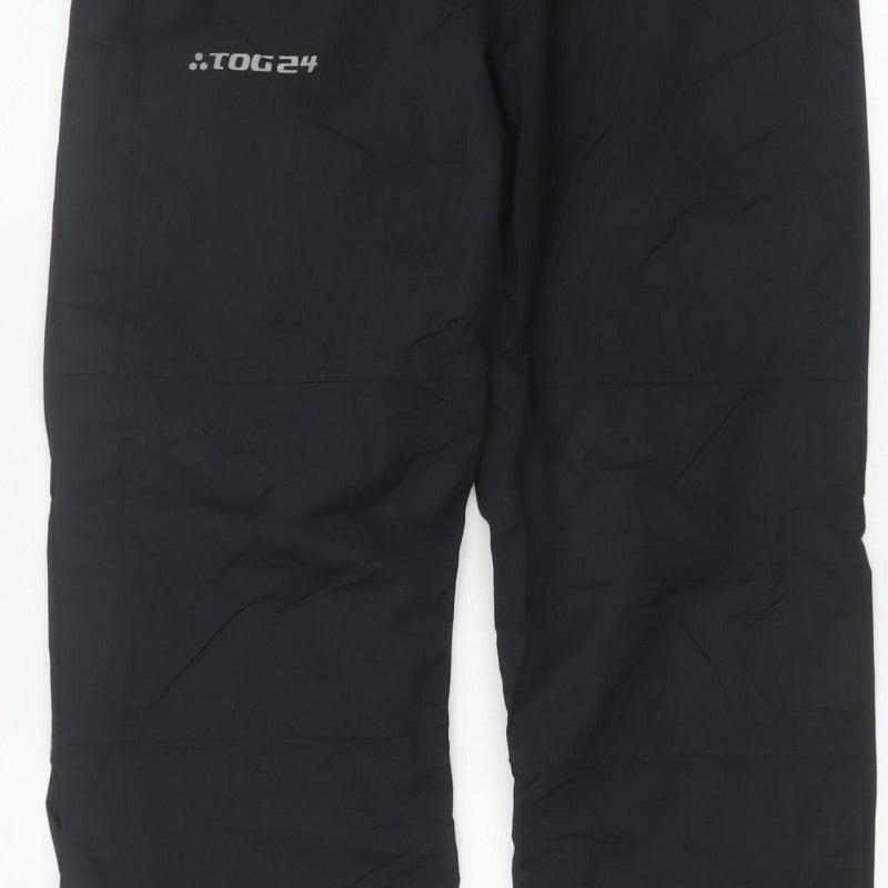 TOG24 Men's Black Size S 32 Rain Trousers Waterproof Drawstring