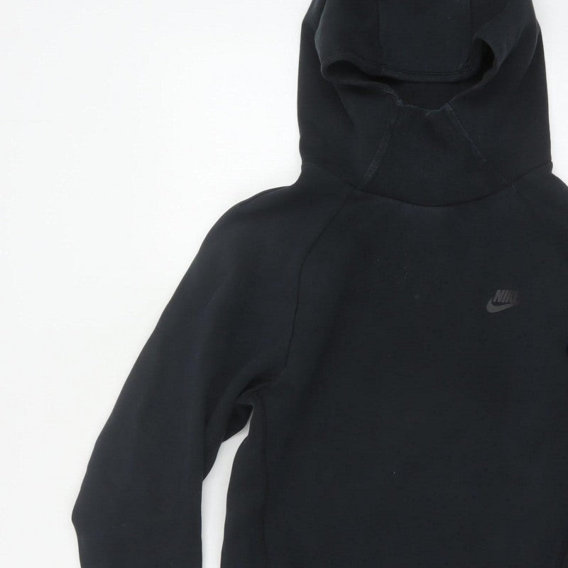 Nike Women’s Black XS Tech Fleece Pullover Hoodie Logo Pockets
