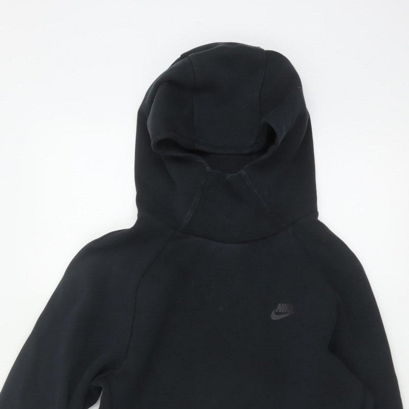 Nike Women’s Black XS Tech Fleece Pullover Hoodie Logo Pockets