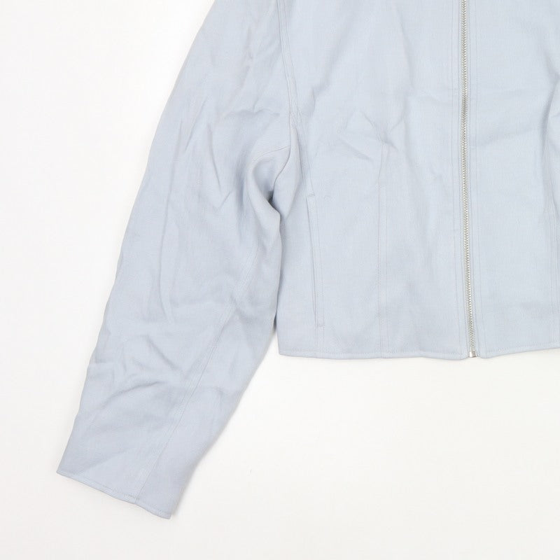 Marks and Spencer Women’s Blue Size 10 Cropped Zip Jacket Collared