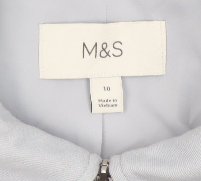 Marks and Spencer Women’s Blue Size 10 Cropped Zip Jacket Collared