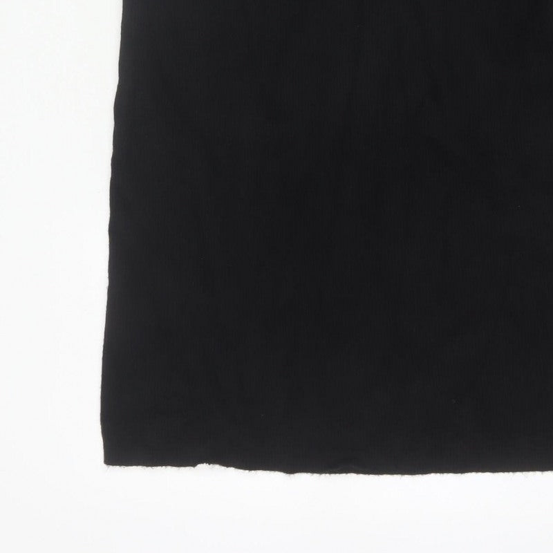 Beloved Woman Black XL Rib Knit Pencil Knee Length Skirt