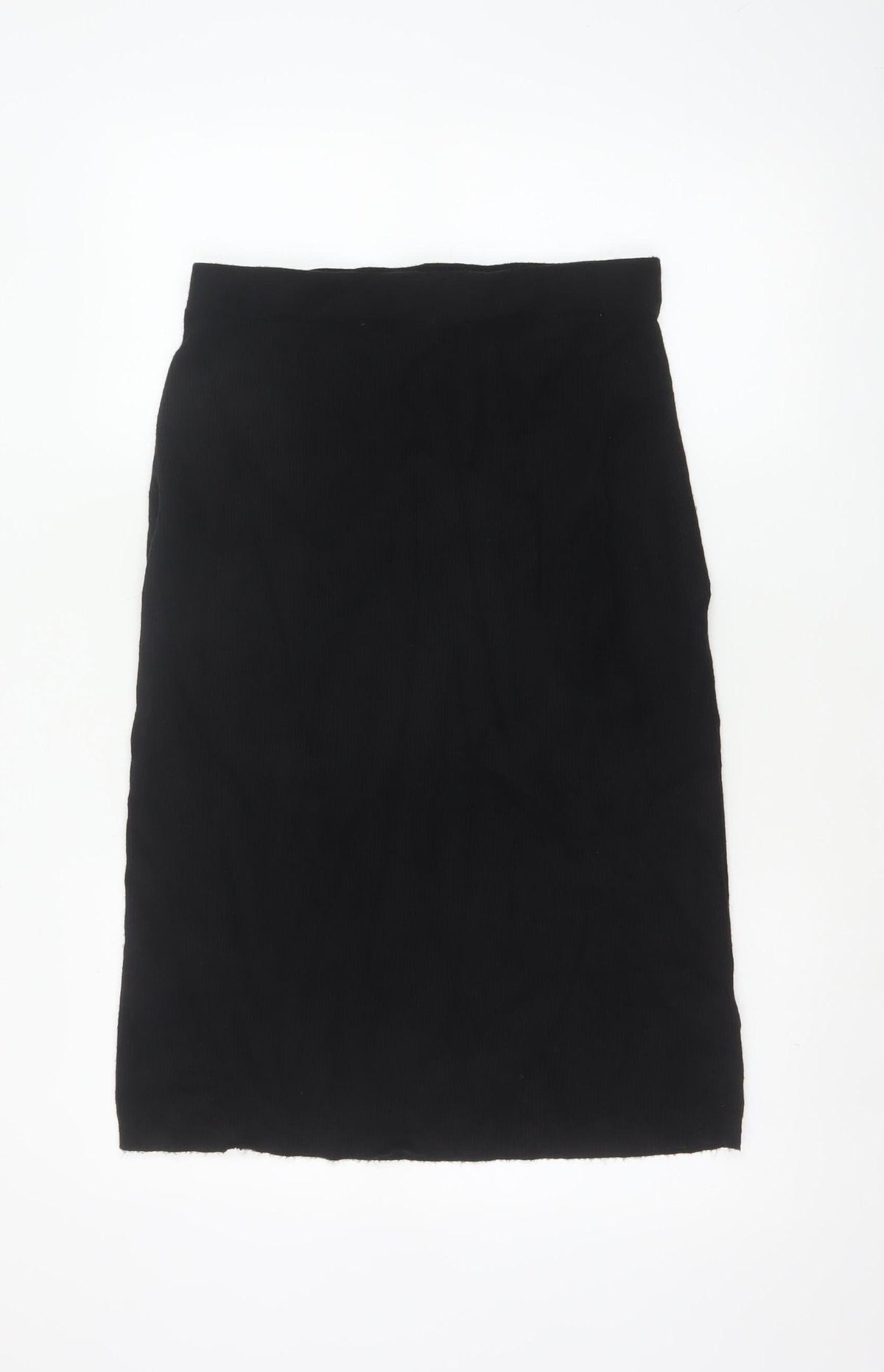 Beloved Woman Black XL Rib Knit Pencil Knee Length Skirt