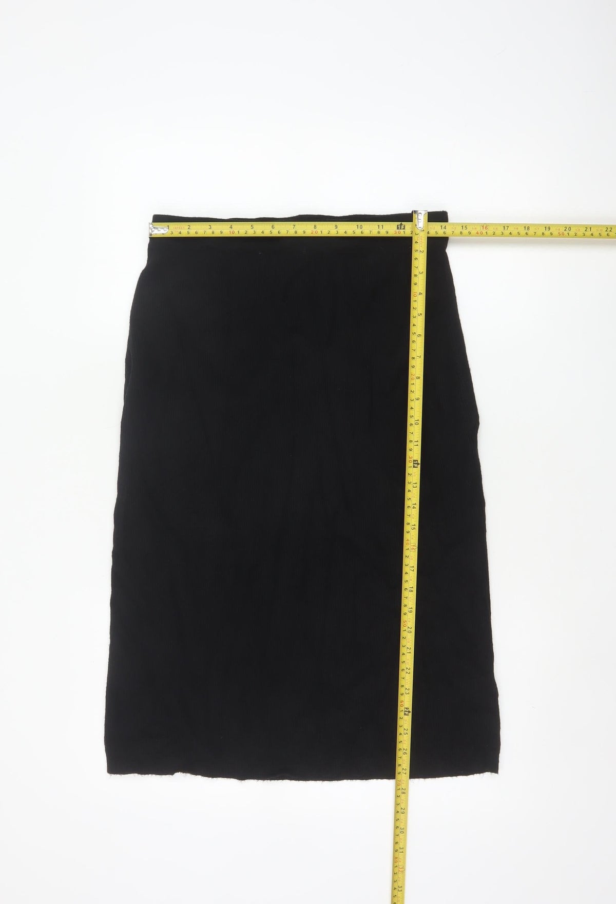 Beloved Woman Black XL Rib Knit Pencil Knee Length Skirt