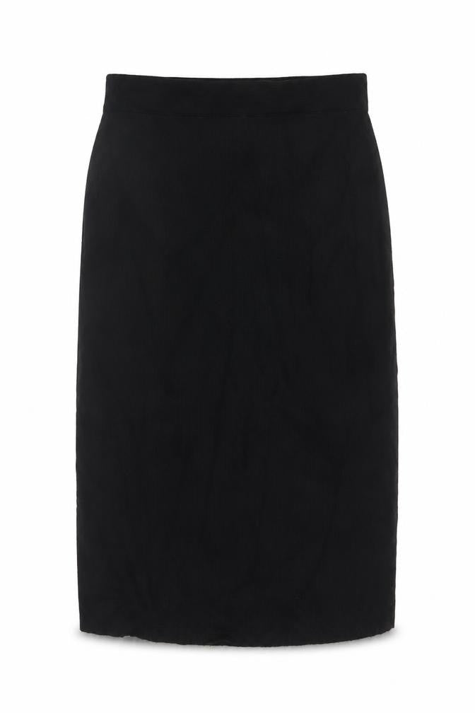 Beloved Woman Black XL Rib Knit Pencil Knee Length Skirt