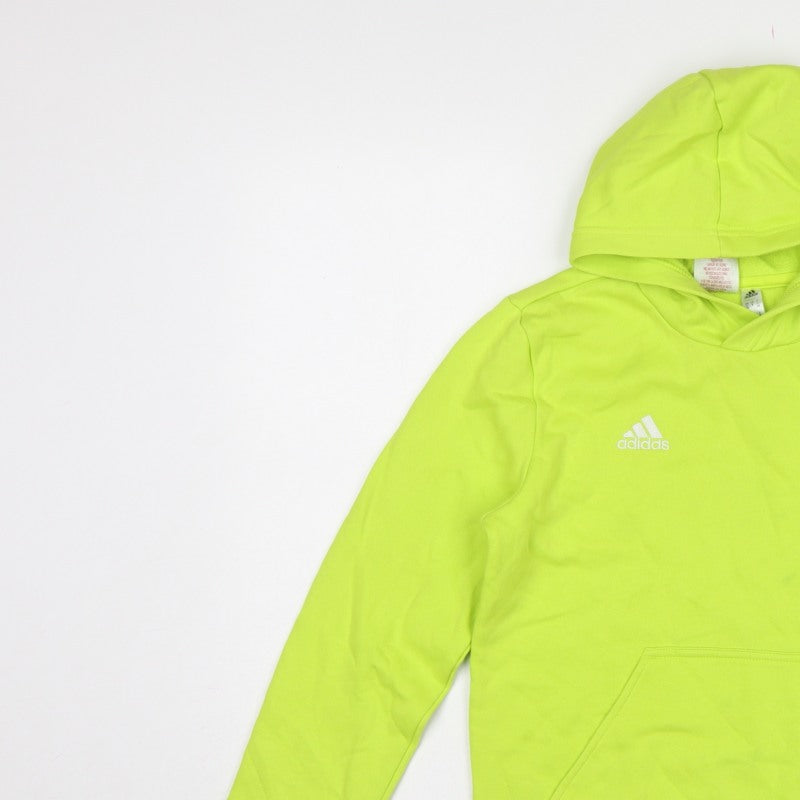 Adidas Boys Yellow 11-12 Years Pullover Hoodie Logo Fleece