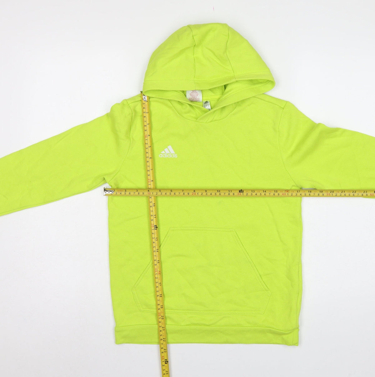 Adidas Boys Yellow 11-12 Years Pullover Hoodie Logo Fleece