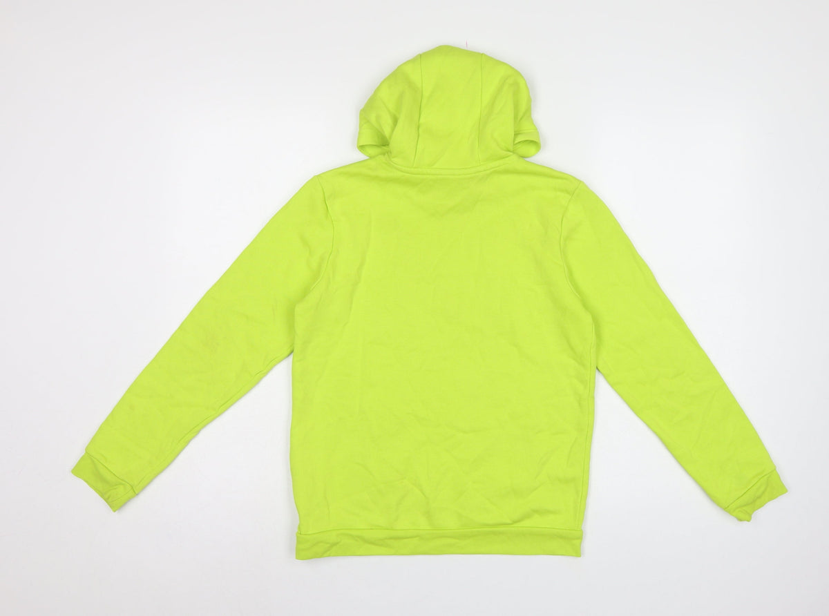 Adidas Boys Yellow 11-12 Years Pullover Hoodie Logo Fleece