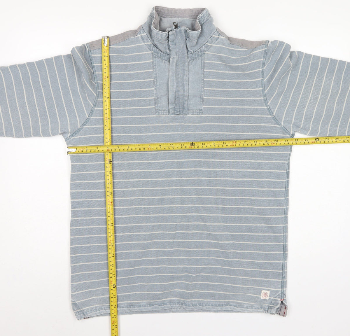 H Stuff & Co. Men’s Blue M Striped 1/4 Zip High Neck Sweatshirt