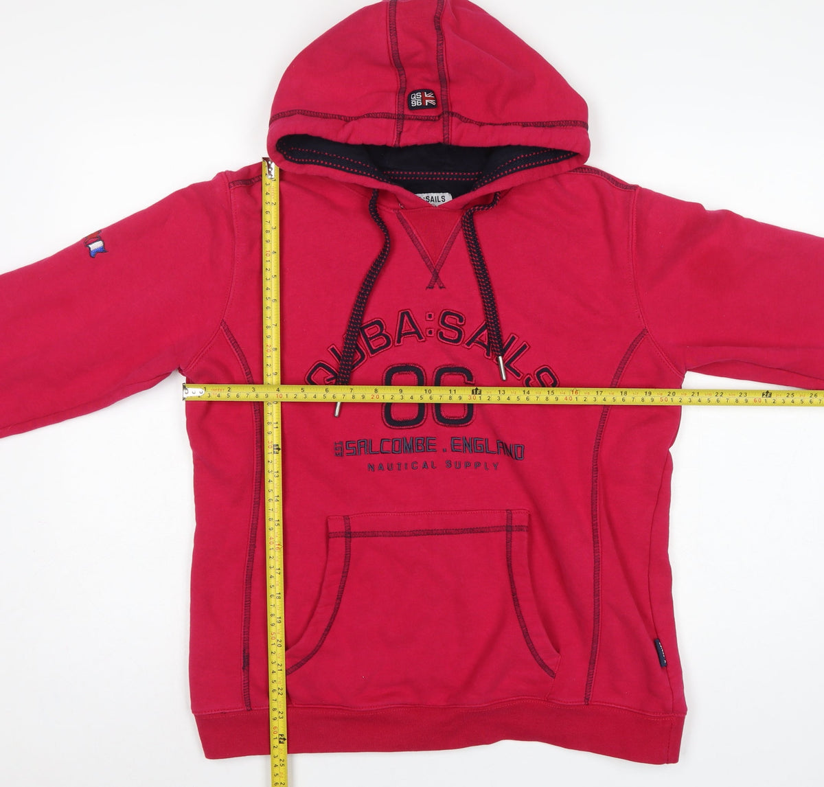 Quba Sails Women’s Red UK 12 Pullover Hoodie Nautical Logo