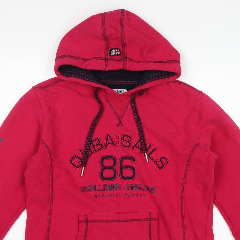 Quba Sails Women’s Red UK 12 Pullover Hoodie Nautical Logo