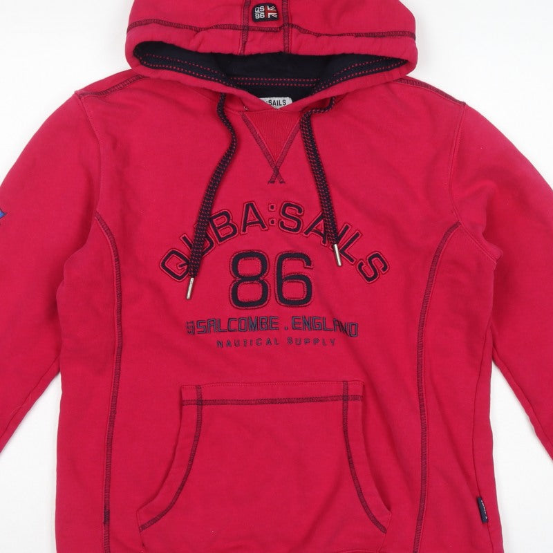 Quba Sails Women’s Red UK 12 Pullover Hoodie Nautical Logo