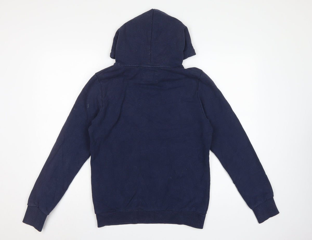 Superdry Women’s Navy UK 14 Pullover Hoodie Logo Pocket Drawstring