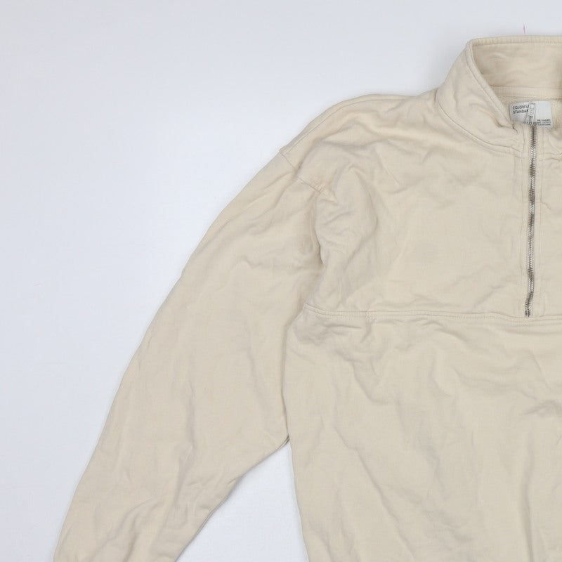 Colorful Standard Men’s Ivory L 1/4 Zip Organic Cotton Fleece Sweatshirt