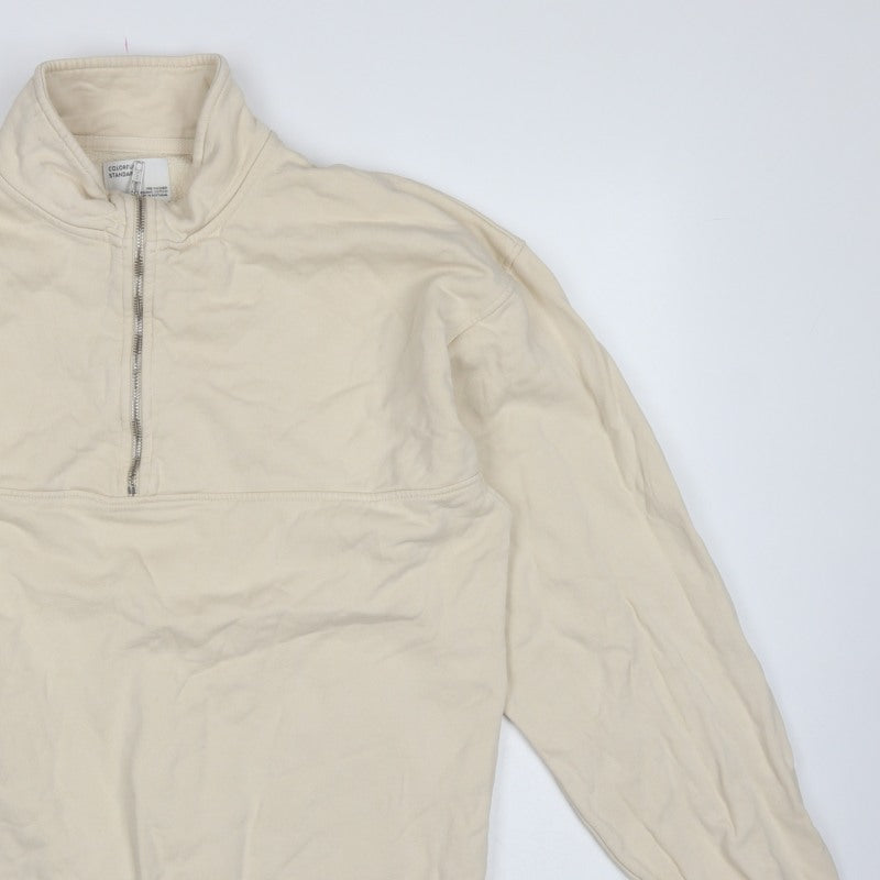 Colorful Standard Men’s Ivory L 1/4 Zip Organic Cotton Fleece Sweatshirt