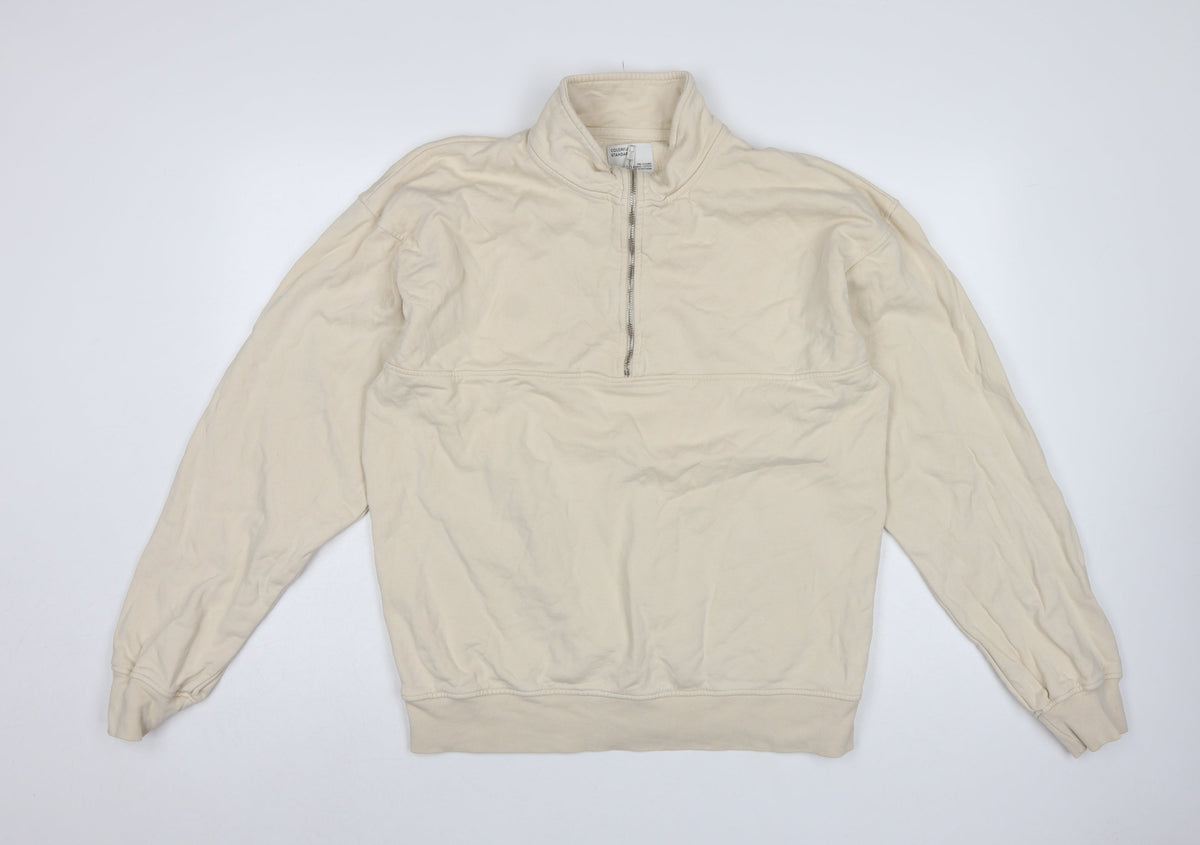 Colorful Standard Men’s Ivory L 1/4 Zip Organic Cotton Fleece Sweatshirt