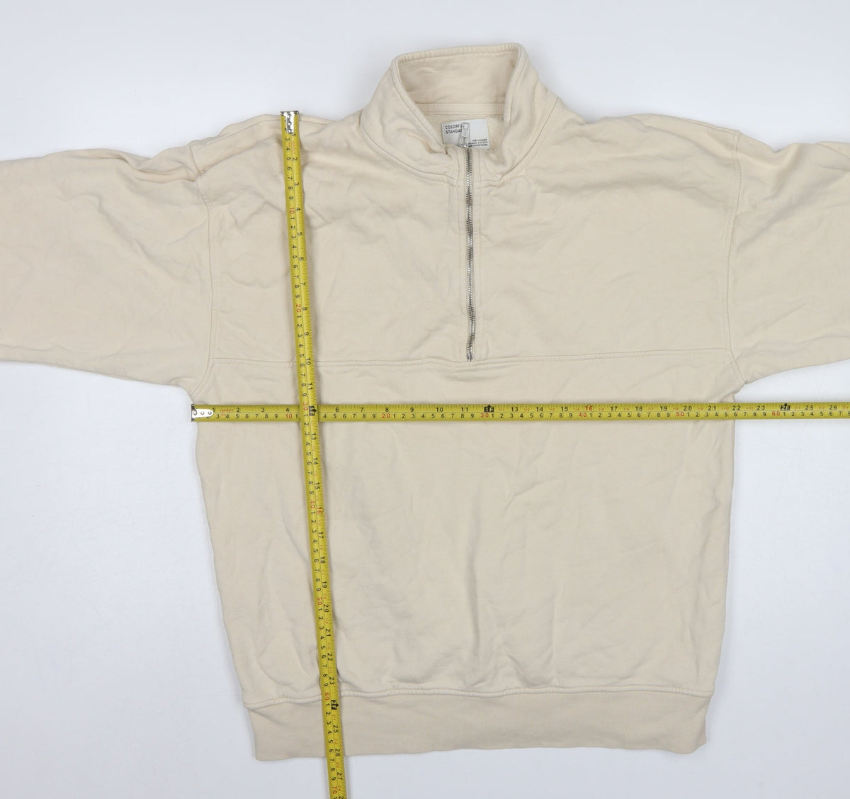 Colorful Standard Men’s Ivory L 1/4 Zip Organic Cotton Fleece Sweatshirt