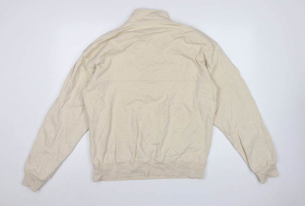 Colorful Standard Men’s Ivory L 1/4 Zip Organic Cotton Fleece Sweatshirt