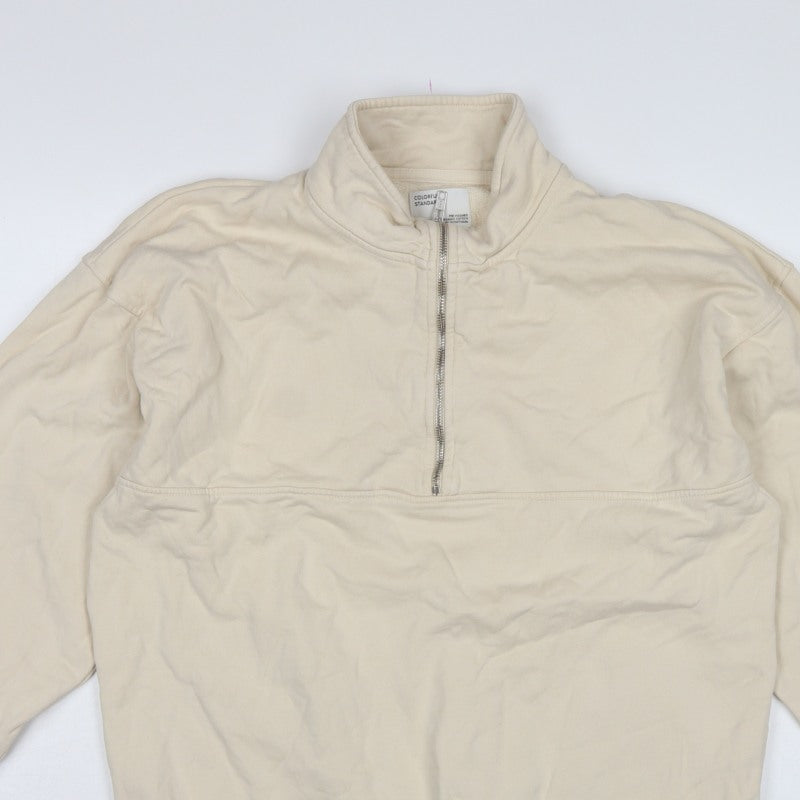 Colorful Standard Men’s Ivory L 1/4 Zip Organic Cotton Fleece Sweatshirt