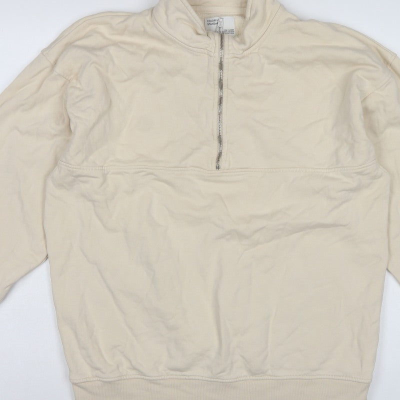 Colorful Standard Men’s Ivory L 1/4 Zip Organic Cotton Fleece Sweatshirt