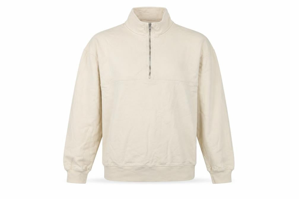 Colorful Standard Men’s Ivory L 1/4 Zip Organic Cotton Fleece Sweatshirt