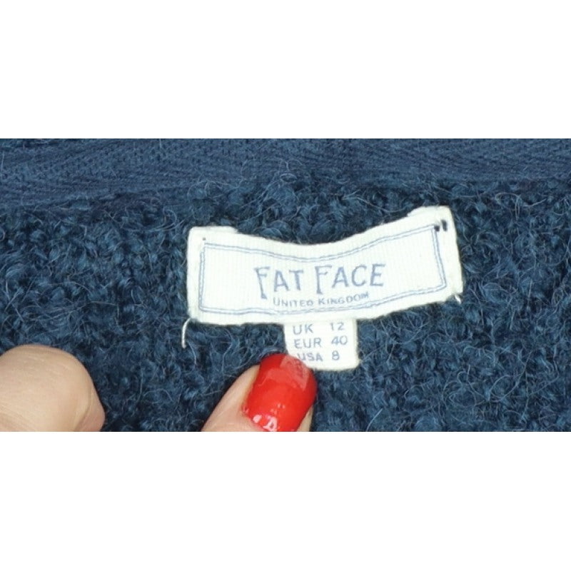 Fat Face Women’s Blue Size 12 Open Knit Longline Cardigan