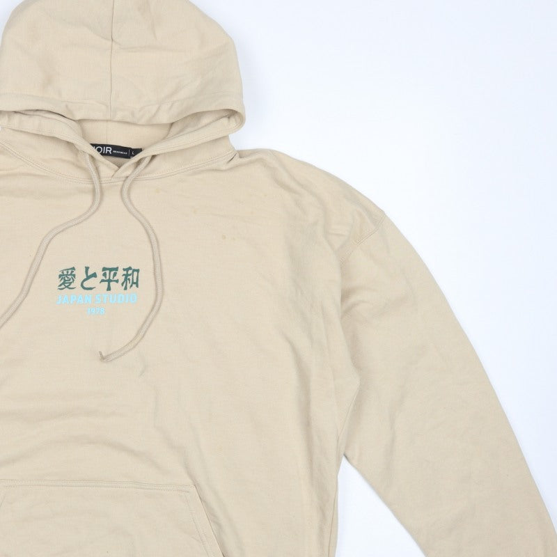 Noir Menswear Men's Beige L Pullover Hoodie Japan Studio Graphic Print