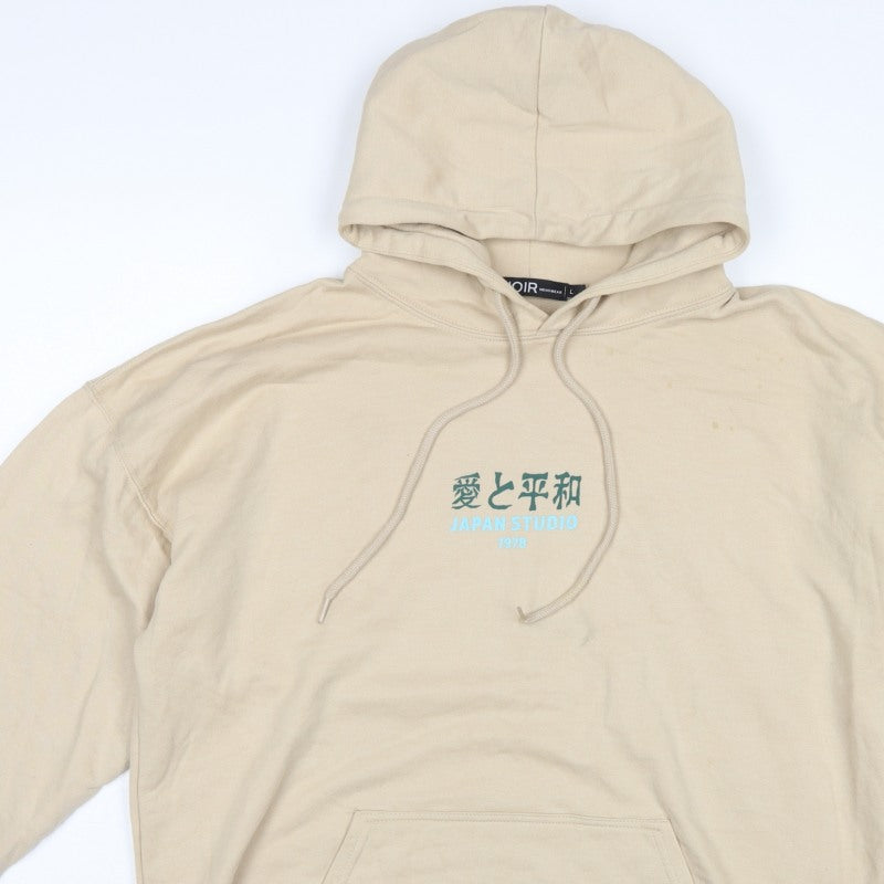 Noir Menswear Men's Beige L Pullover Hoodie Japan Studio Graphic Print