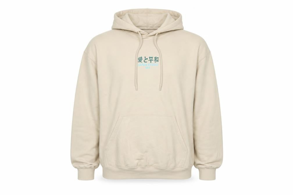 Noir Menswear Men's Beige L Pullover Hoodie Japan Studio Graphic Print