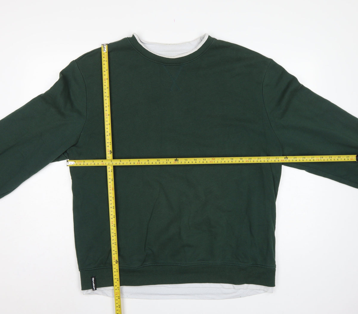 Threadbare Men’s Green 2XL Regular Fit Layered Crew Neck Sweatshirt
