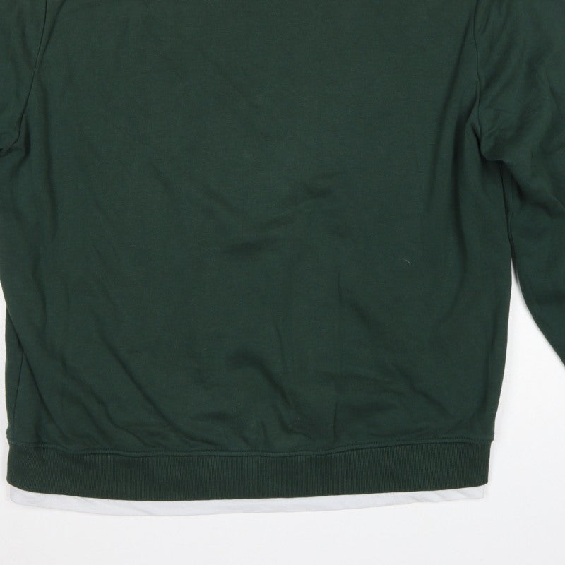 Threadbare Men’s Green 2XL Regular Fit Layered Crew Neck Sweatshirt