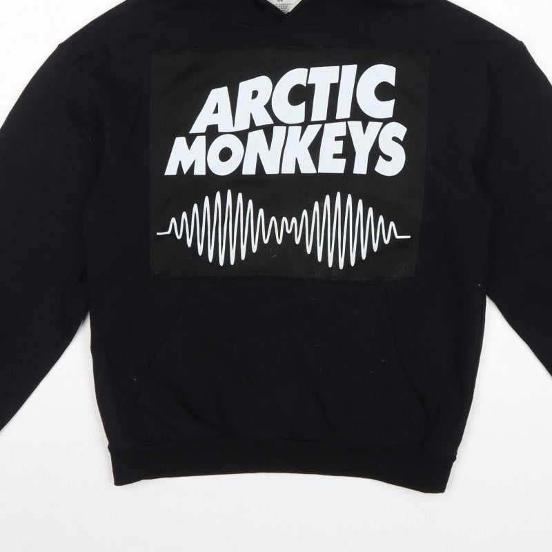 H&M Girls Black Arctic Monkeys Graphic Pullover Hoodie 13-14 Years